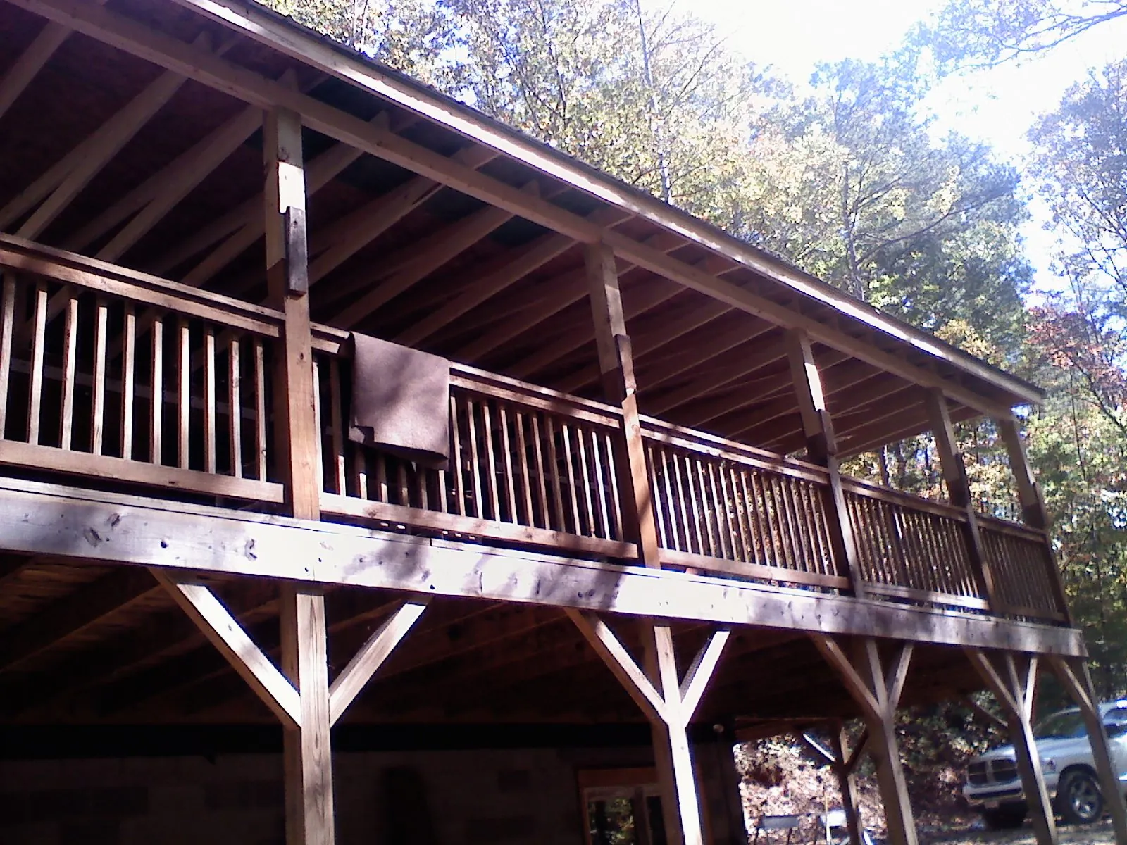 Timber framing under a new elevated porch and deck — Roof Leak Repair in Cayuga by Roofing Brothers